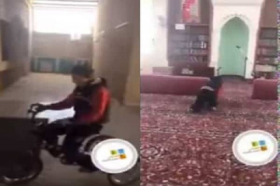 بالفيديو.. الشاب “أيوب” يدخل المسجد زاحفًا لـ”الأذان والصلاة” بالفيديو.. الشاب “أيوب” يدخل المسجد زاحفًا لـ”الأذان والصلاة”