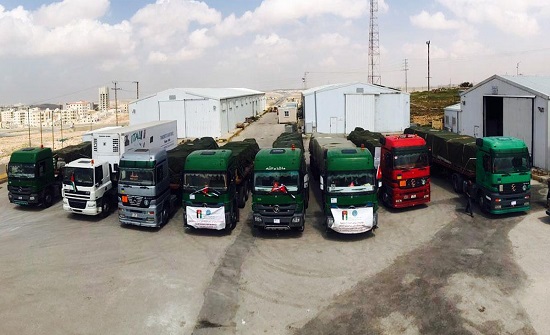 الخيرية الهاشمية تسير قافلة مساعدات لفلسطين الخيرية الهاشمية تسير قافلة مساعدات لفلسطين