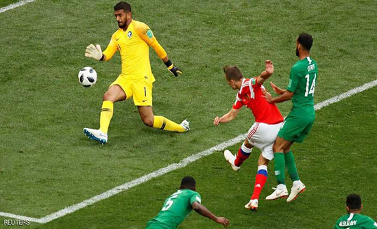 روسيا تفتتح المونديال بفوز خماسي سهل على السعودية روسيا تفتتح المونديال بفوز خماسي سهل على السعودية