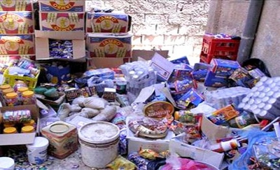 إتلاف نصف طن من الأغذية في معان إتلاف نصف طن من الأغذية في معان