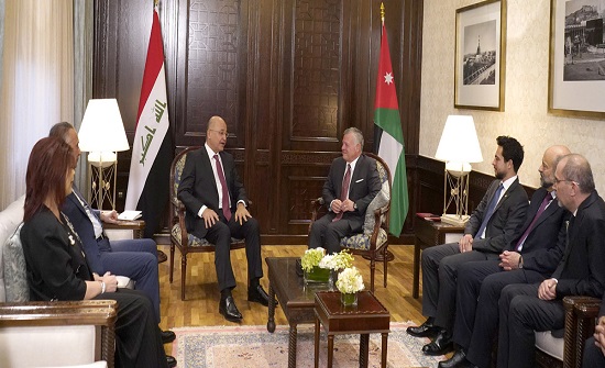 الملك والرئيس العراقي يؤكدان الاستمرار في تطوير التعاون الأردني العراقي الملك والرئيس العراقي يؤكدان الاستمرار في تطوير التعاون الأردني العراقي