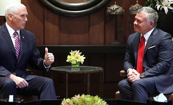 الوسط الإسلامي:تصريحات بنس عن الخلاف مع الملك حول القدس إقرار بموقف الاردن الوسط الإسلامي:تصريحات بنس عن الخلاف مع الملك حول القدس إقرار بموقف الاردن