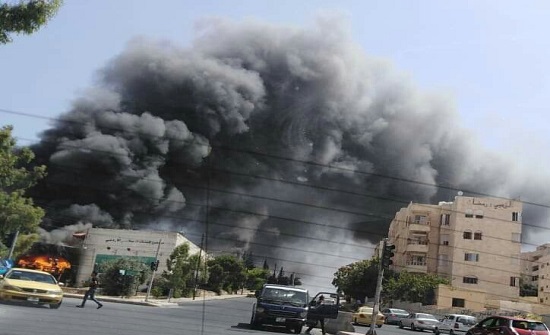 مليون دينار خسائر حريق سوق الروضة بعمان مليون دينار خسائر حريق سوق الروضة بعمان