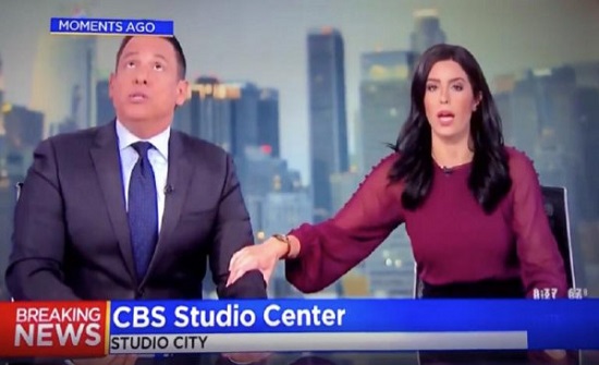 شاهد ماذا حل بمذيعين أمريكيين على الهواء بسبب زلزال؟ شاهد ماذا حل بمذيعين أمريكيين على الهواء بسبب زلزال؟