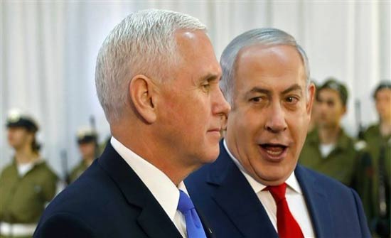 بنس: شرف عظيم التواجد في القدس "عاصمة إسرائيل" بنس: شرف عظيم التواجد في القدس "عاصمة إسرائيل"