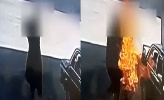 بالفيديو.. لحظة انتحار رجل باشعال النيران في نفسه داخل محطة وقود بالفيديو.. لحظة انتحار رجل باشعال النيران في نفسه داخل محطة وقود