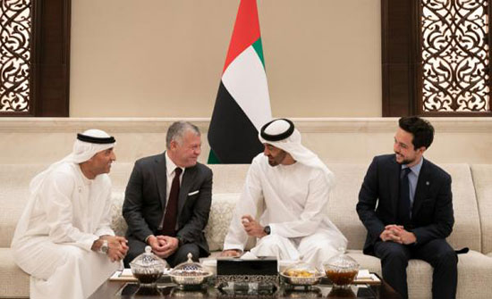 الملك وولي عهد أبو ظبي يؤكدان اعتزازهما بمستوى العلاقات المتينة الأردنية الإماراتية الملك وولي عهد أبو ظبي يؤكدان اعتزازهما بمستوى العلاقات المتينة الأردنية الإماراتية