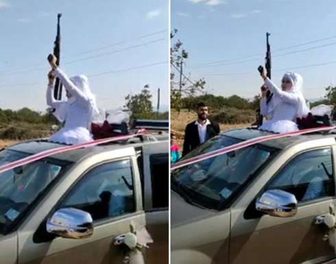 عروس محجبة تخرج من سقف سيارة وتطلق الرصاص .. بالفيديو عروس محجبة تخرج من سقف سيارة وتطلق الرصاص .. بالفيديو
