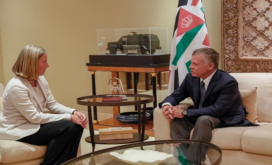 الملك عبدالله يستقبل موغيريني ... الملك عبدالله يستقبل موغيريني ...