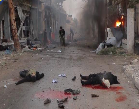 قصف مكثف على شرق حلب والجثث ملقاة بالشوارع قصف مكثف على شرق حلب والجثث ملقاة بالشوارع
