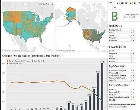 شركة أمريكية تُنشئ خرائط لمدى التزام السكان بالحجر المنزلي