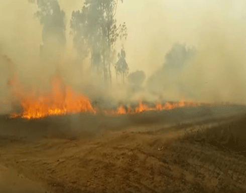 فيديو : حرائق ضخمة في غلاف غزة وإسرائيل تستعين بالطائرات لإخمادها