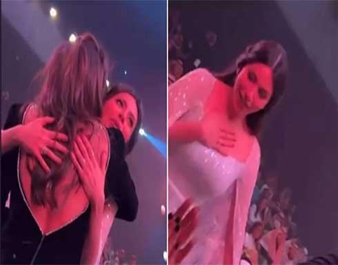 شاهد نادين نسيب نجيم تحتضن إلهام علي.. وأحلام تعلق: شوفوا التواضع