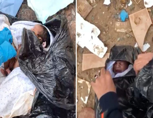 شاهد فيديو صادم.. العثور على طفل لقيط ملقى داخل حاوية نفايات بالسعودية شاهد فيديو صادم.. العثور على طفل لقيط ملقى داخل حاوية نفايات بالسعودية