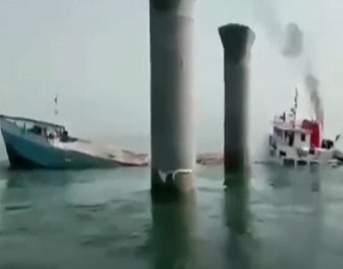 غرق باخرة إيرانية قبالة سواحل العراق.. والبحث جارٍ عن ناجين .. بالفيديو غرق باخرة إيرانية قبالة سواحل العراق.. والبحث جارٍ عن ناجين .. بالفيديو