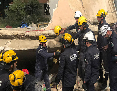 الاردن : وفاتان و 14 اصابة إثر انهيار عمارة اللويبدة