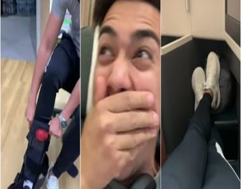 شاهد : أسترالى يدعى كسر كاحله ليسافر على درجة رجال الأعمال شاهد : أسترالى يدعى كسر كاحله ليسافر على درجة رجال الأعمال