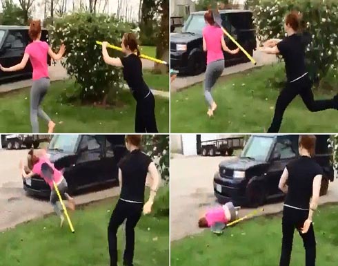 بالفيديو فتاتان تتعاركان كالوحوش