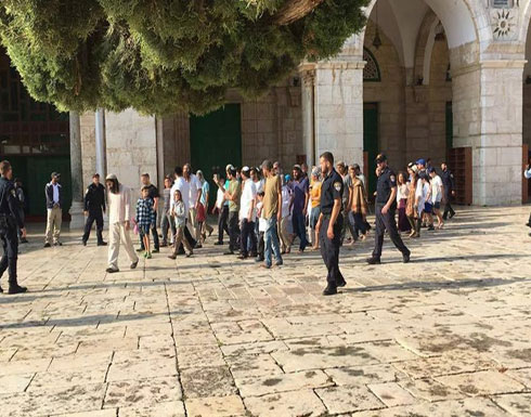 مستوطنون يقتحمون الأقصى ويؤدون طقوسا بحماية الاحتلال مستوطنون يقتحمون الأقصى ويؤدون طقوسا بحماية الاحتلال