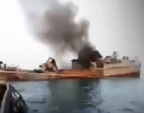 مشاهد جديدة لسفينة إيران.. نقل جرحى ودخان يتصاعد .. بالفيديو مشاهد جديدة لسفينة إيران.. نقل جرحى ودخان يتصاعد .. بالفيديو