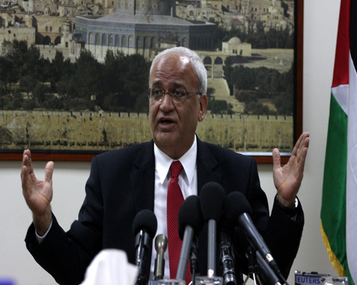 عريقات : " إسرائيل " تسيطر على 95% من اراضي فلسطين