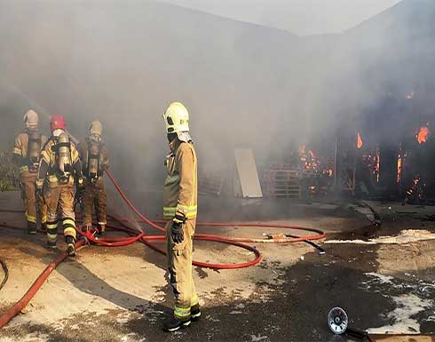 حريق كبير في مصفاة نفطية جنوب العاصمة الايرانية طهران .. بالفيديو