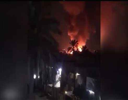 حريق داخل منطقة مطار المثنى وسط بغداد .. بالفيديو حريق داخل منطقة مطار المثنى وسط بغداد .. بالفيديو