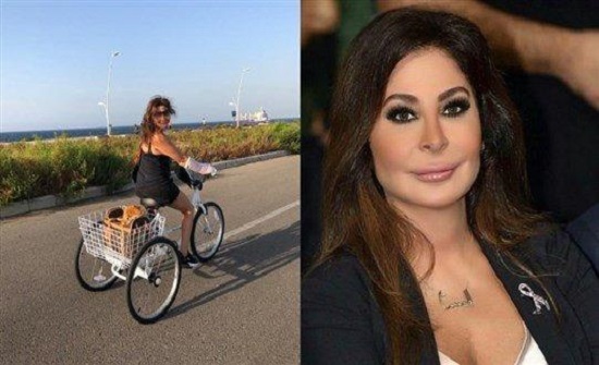 إليسا على الدراجة الهوائية في بيروت