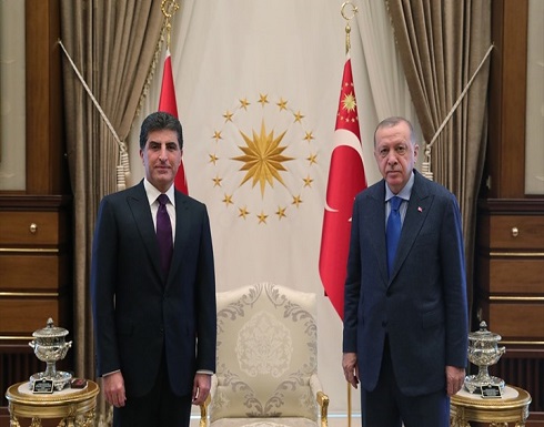 اجتماع مغلق بين أردوغان ورئيس إقليم كردستان العراق اجتماع مغلق بين أردوغان ورئيس إقليم كردستان العراق